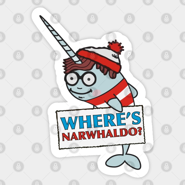 Where's Narwhaldo Narwhal Not Dabbing Funny Parody Sticker by DesIndie